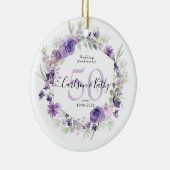 Geometrische Floral Paars 50 Jubileum Keramisch Ornament (Rechts)