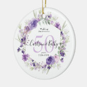 Geometrische Floral Paars 50 Jubileum Keramisch Ornament (Links)