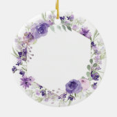 Geometrische Floral Paarse collega's Kerstmis Keramisch Ornament (Achterkant)