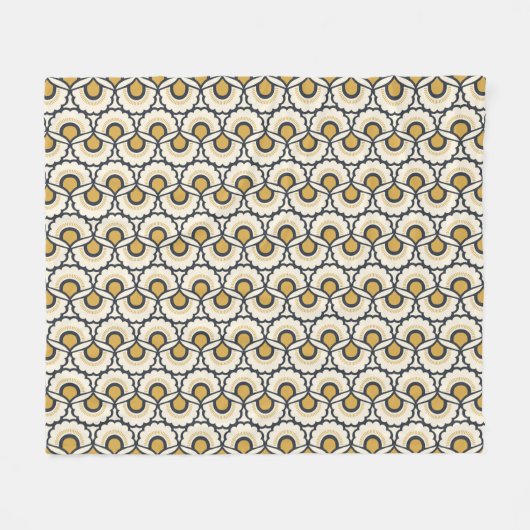 Geometrische Floral Pattern Fleece Deken (Voorkant (Horizontaal))