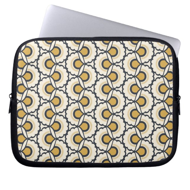 Geometrische Floral Pattern Laptop Sleeve (Voorkant)