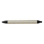 Geometrische Floral Pattern Zwarte Inkt Pen (Voorkant)