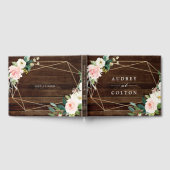 Geometrische Floral Rustic Wood Weddenschap Gastenboek (Volledig)