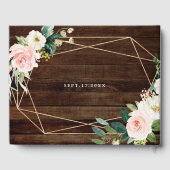 Geometrische Floral Rustic Wood Weddenschap Gastenboek (Achterkant)