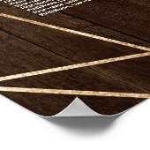 Geometrische Floral Rustic Wood Wedding Seating Ch Poster (Hoek)