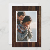 Geometrische Floral Rustic Wood Weduwfoto Save The Date (Achterkant)
