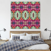 Geometrische Floral Tribal Etnische Doodle Canvas Afdruk (Insitu (Slaapkamer))