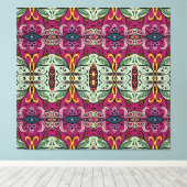 Geometrische Floral Tribal Etnische Doodle Canvas Afdruk (Insitu (Houten vloer))