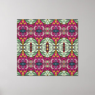 Geometrische Floral Tribal Etnische Doodle Canvas Afdruk