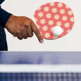 Geometrische floral vuur ontwerp koraal achtergron tafeltennisbatje