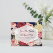 Geometrische  Floral Wedding Save the Date Briefkaart (Staand voorkant)