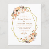 geometrische florale goudbrij - uitnodiging voor b (Voorkant)