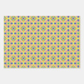Geometrische Flower Ornament Kleurrijke Patroon Inpakpapier Vel (Voorkant 2)