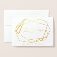 Geometrische Folie Blauwe Bloem DANK U Bruiloft Ka