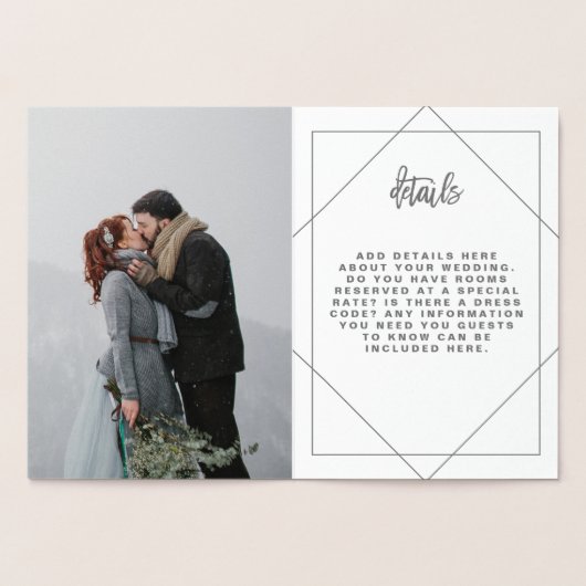 GEOMETRISCHE FOLIE BRUILOFT UITNODIGING (Binnen)