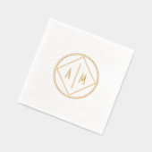 Geometrische Folie Stempelde servetten met monogra (Links)