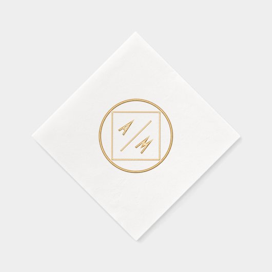 Geometrische Folie Stempelde servetten met monogra (Rechts)