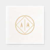 Geometrische Folie Stempelde servetten met monogra (Voorkant)