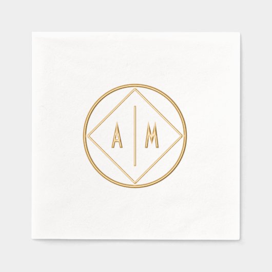 Geometrische Folie Stempelde servetten met monogra (Voorkant)