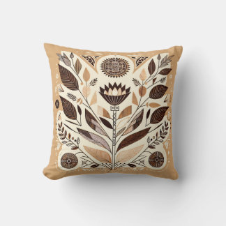 Geometrische Folk Art Sierkussen | Beige & Brown S