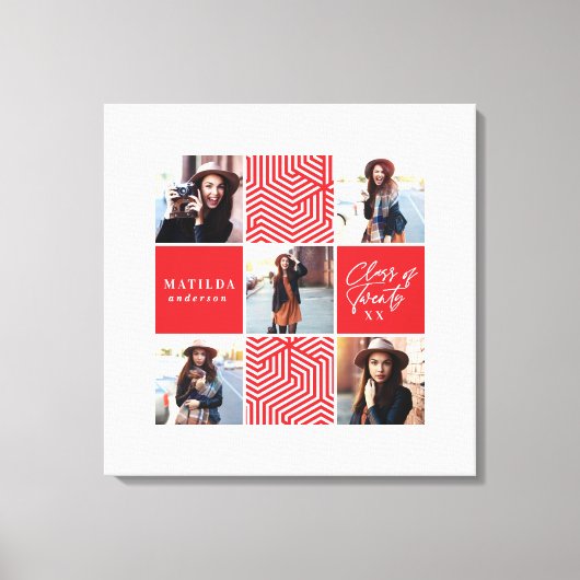 Geometrische foto afstuderen gepersonaliseerd cade canvas afdruk (Voorkant)