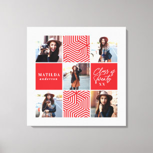 Geometrische foto afstuderen gepersonaliseerd cade canvas afdruk