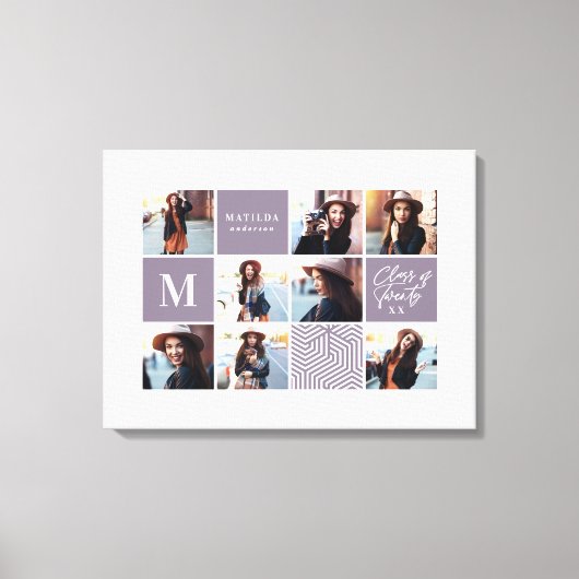 Geometrische foto afstuderen gepersonaliseerd cade canvas afdruk (Voorkant)