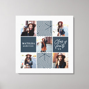 Geometrische foto afstuderen gepersonaliseerd cade canvas afdruk