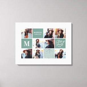Geometrische foto afstuderen gepersonaliseerd cade canvas afdruk
