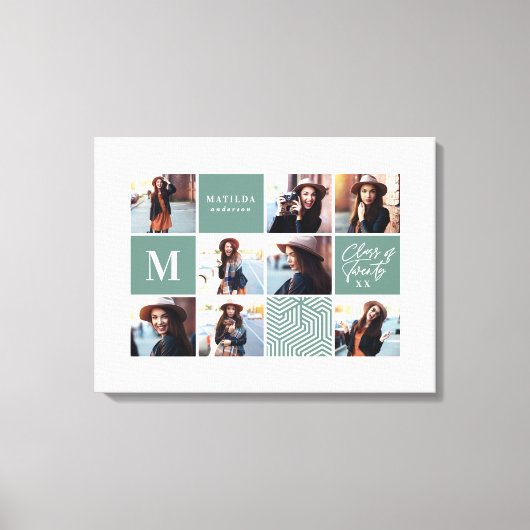 Geometrische foto afstuderen gepersonaliseerd cade canvas afdruk (Voorkant)