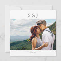 Geometrische foto Modern vierkant grijs 2 bruiloft