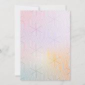 Geometrische foto roze pastelregenboogafstuderen aankondiging (Achterkant)