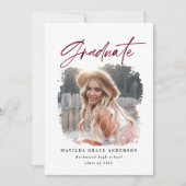 Geometrische foto-typografie afstuderen aankondigi aankondiging (Voorkant)