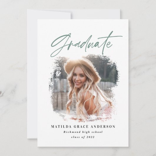 Geometrische foto-typografie afstuderen aankondigi aankondiging (Voorkant)