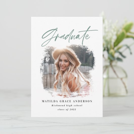 Geometrische foto-typografie afstuderen aankondigi aankondiging (Staand voorkant)