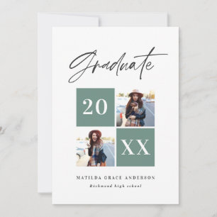 Geometrische foto-typografie afstuderen aankondigi aankondiging