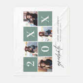 Geometrische foto-typografie afstuderen aankondigi fleece deken (Voorkant)