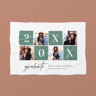 Geometrische foto-typografie afstuderen aankondigi fleece deken