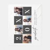 Geometrische foto-typografie afstuderen aankondigi fleece deken (Voorkant)