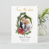 Geometrische foto van Kerstmis Bewaar de datum Save The Date (Staand voorkant)