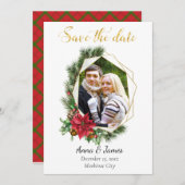 Geometrische foto van Kerstmis Bewaar de datum Save The Date (Voorkant / Achterkant)