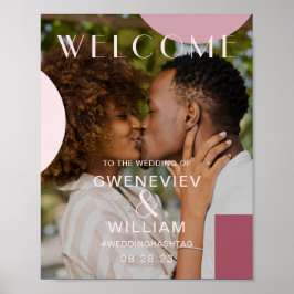 Geometrische fotobruiloft Typografie welkom Poster