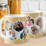 Geometrische fotocollage 9 Afbeelding 11oz Koffiemok<br><div class="desc">11oz Foto mok met geometrische foto collage met behulp van 9 van uw favoriete familie foto's. De fotosjabloon is ingesteld voor u om uw afbeeldingen toe te voegen, die in rijen van links naar rechts werken, om een honingraatpatroon te vormen. Het zeshoekige ontwerp is honing beige en wit - blader...</div>