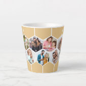 Geometrische fotocollage 9 Afbeelding Honey Beige Latte Mok (Voorkant)