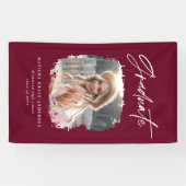 Geometrische fotograaf bogundy-feestje spandoek (Horizontaal)