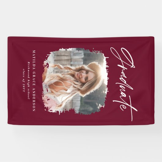 Geometrische fotograaf bogundy-feestje spandoek (Horizontaal)