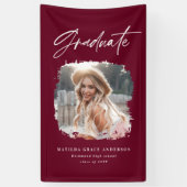 Geometrische fotograaf bogundy-feestje spandoek (Verticaal)