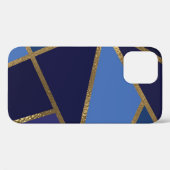 Geometrische foto's van blauwe en goudbrons Case-Mate iPhone case (Achterkant (horizontaal))