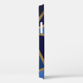 Geometrische foto's van blauwe en goudbrons Case-Mate iPhone case (Achterkant / Rechts)