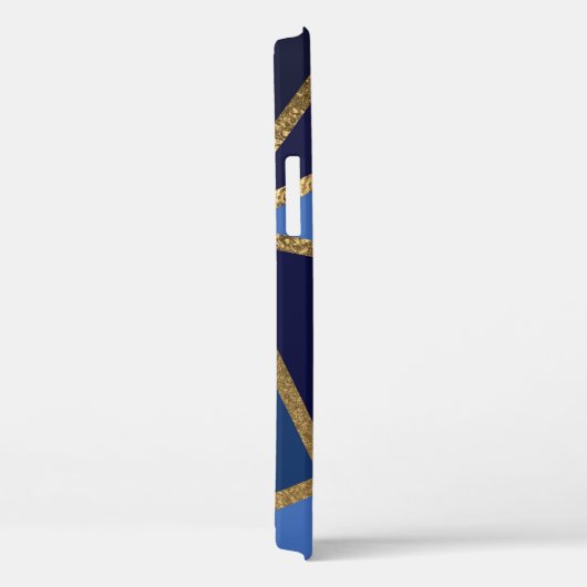 Geometrische foto's van blauwe en goudbrons Case-Mate iPhone case (Achterkant / Rechts)